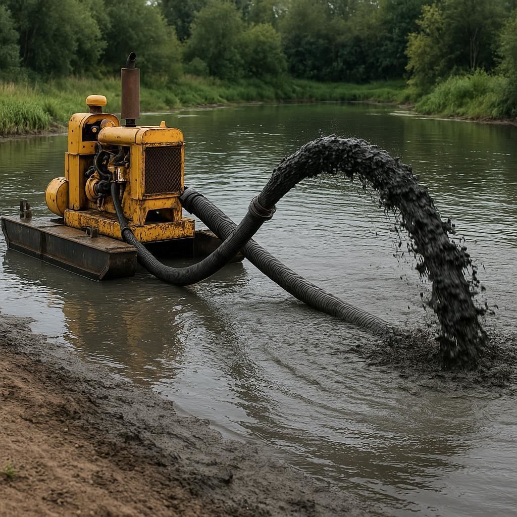 Очистка прудов и водоемов от ила в Никольском